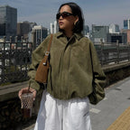 Cropped Suede-Like Bomber Jacket - Leah Partow