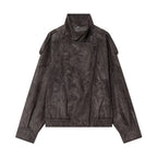 Leather-Look Snap-Front Moto Jacket - Leah Partow