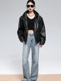 Distressed Faux Leather Utility Jacket - Leah Partow