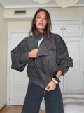 Suede-Like Utility Jacket - Leah Partow