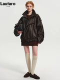 Oversized Faux Leather Moto Jacket - Leah Partow