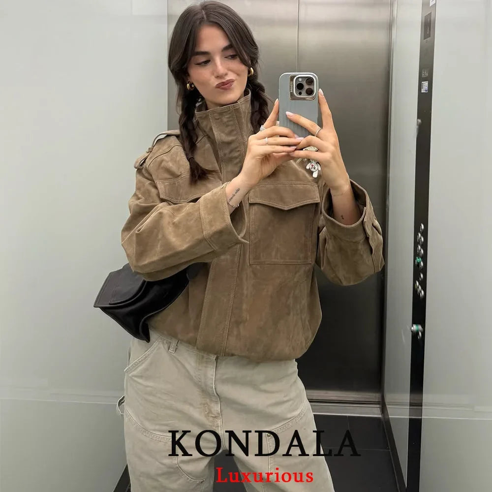 Textured Utility Bomber Jacket - Leah Partow