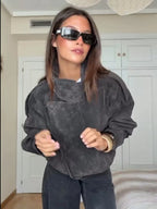 Suede-Like Utility Jacket - Leah Partow