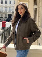 Suede-Like Utility Jacket - Leah Partow