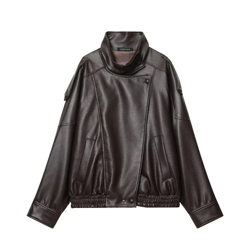 Faux Leather Moto Jacket - Leah Partow