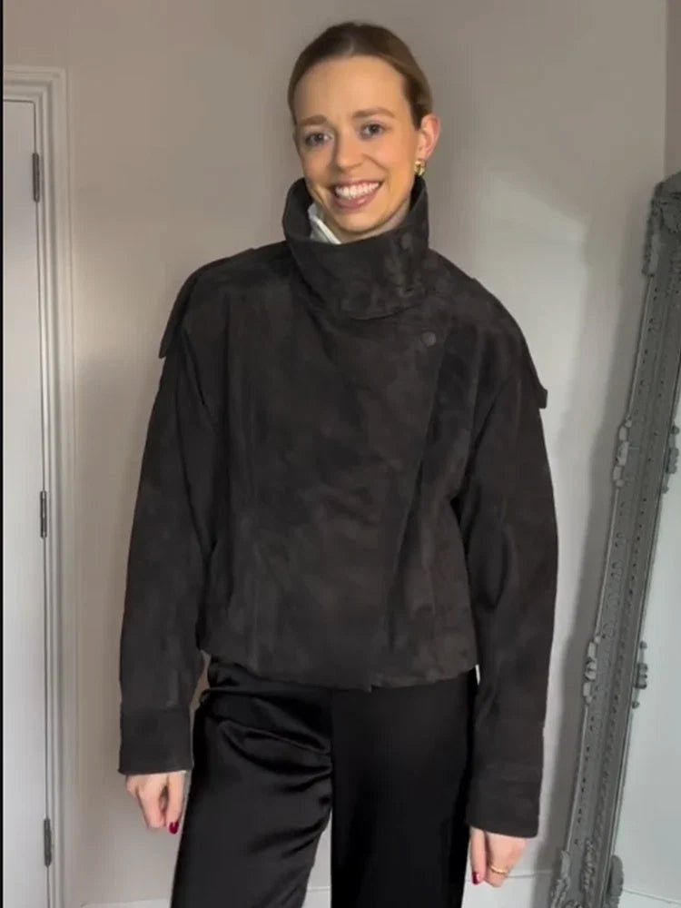 Suede-Like Utility Jacket - Leah Partow
