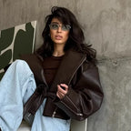 Vintage Belted Biker Jacket - Leah Partow