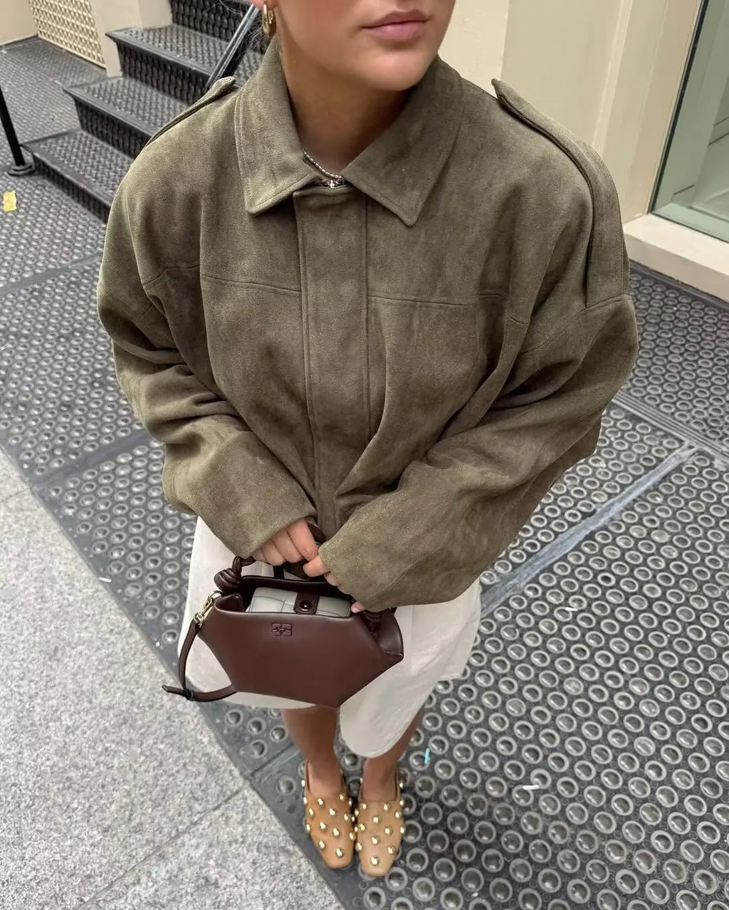 Faux Suede Cropped Jacket - Leah Partow