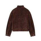 Brown Suede-Like Utility Jacket - Leah Partow