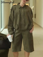 Oversized Suede-Look Bomber Jacket - Leah Partow
