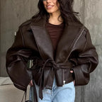 Vintage Belted Biker Jacket - Leah Partow