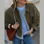 Oversized Suede-Like Zip Jacket - Leah Partow