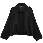 Cropped Suede-Like Bomber Jacket - Leah Partow