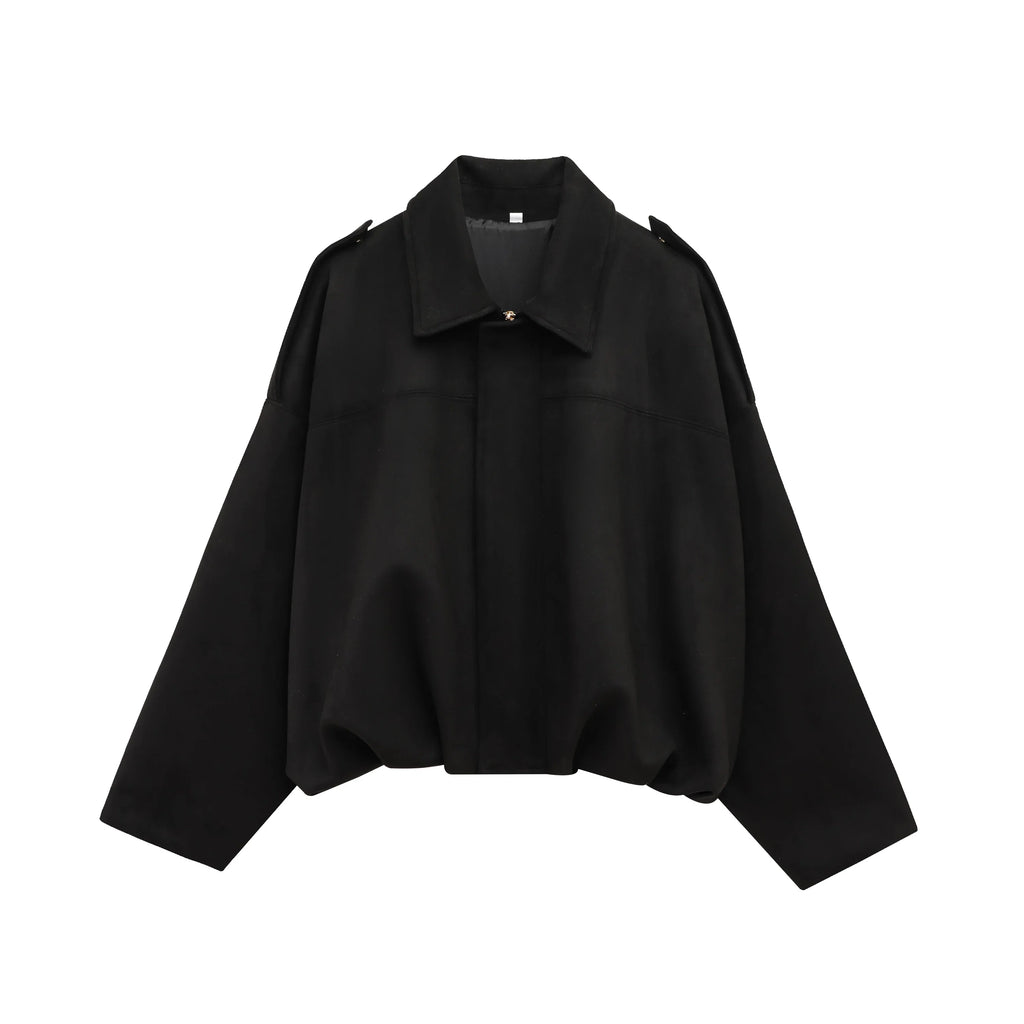 Cropped Suede-Like Bomber Jacket - Leah Partow