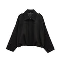 Cropped Suede-Like Bomber Jacket - Leah Partow