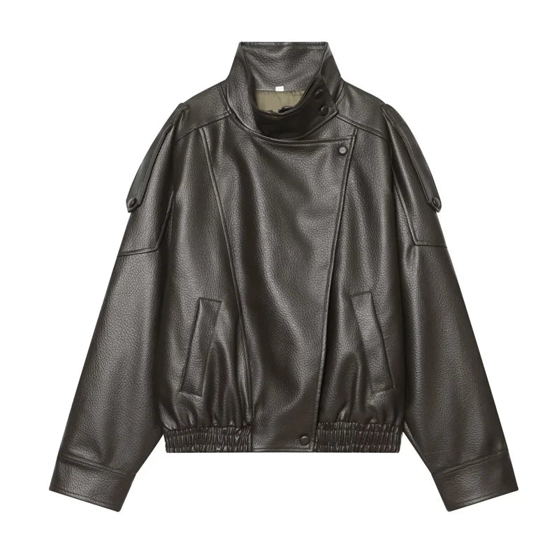 Faux Leather Moto Jacket - Leah Partow