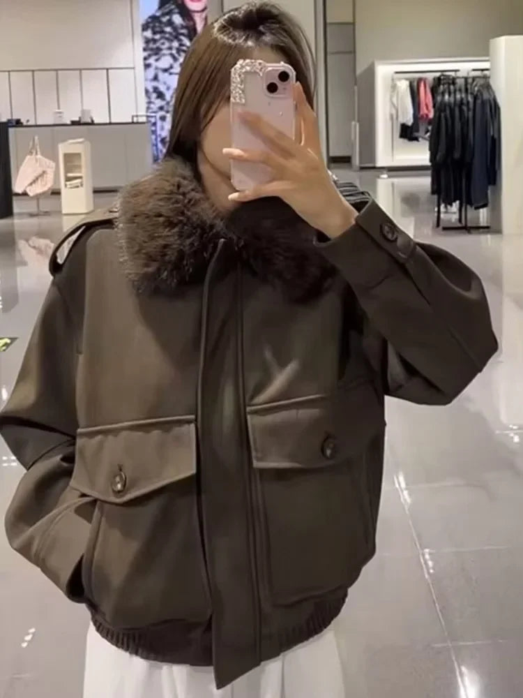 Suede-Like Utility Jacket - Leah Partow