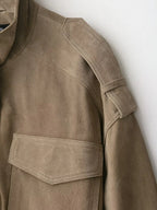Textured Utility Bomber Jacket - Leah Partow
