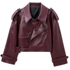 Cropped Belted Moto Jacket - Leah Partow