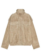 Retro Suede-Like Cropped Zip Jacket - Leah Partow