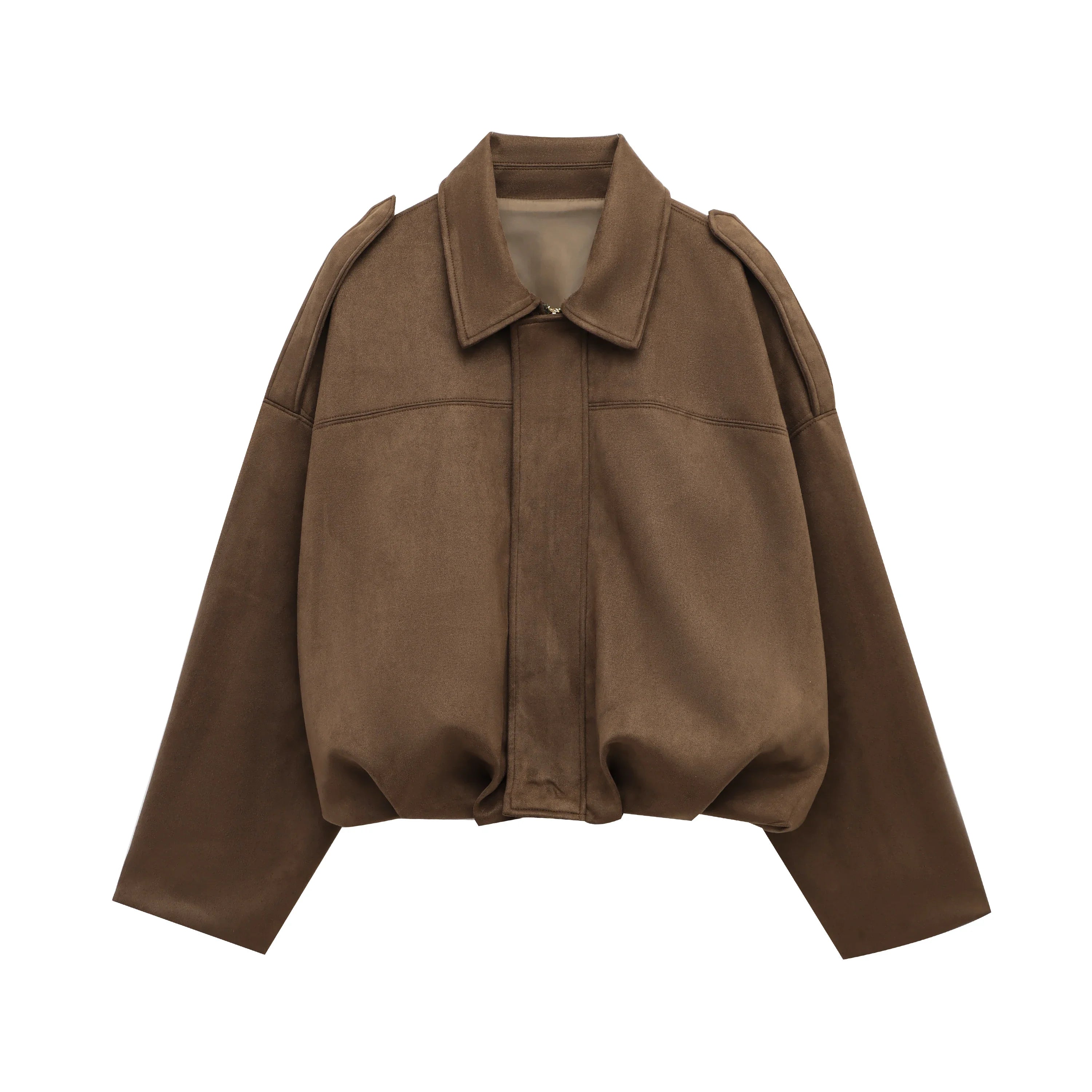 Cropped Suede-Like Bomber Jacket - Leah Partow