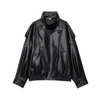Leather-Look Snap-Front Moto Jacket - Leah Partow
