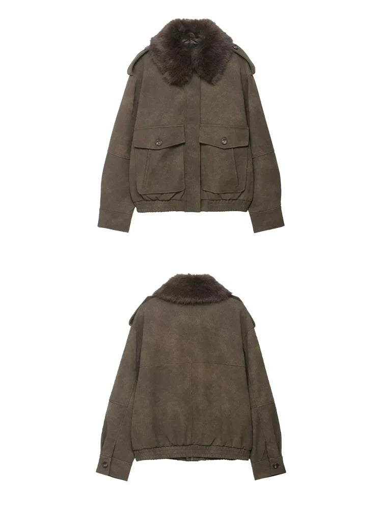 Suede-Like Utility Jacket - Leah Partow