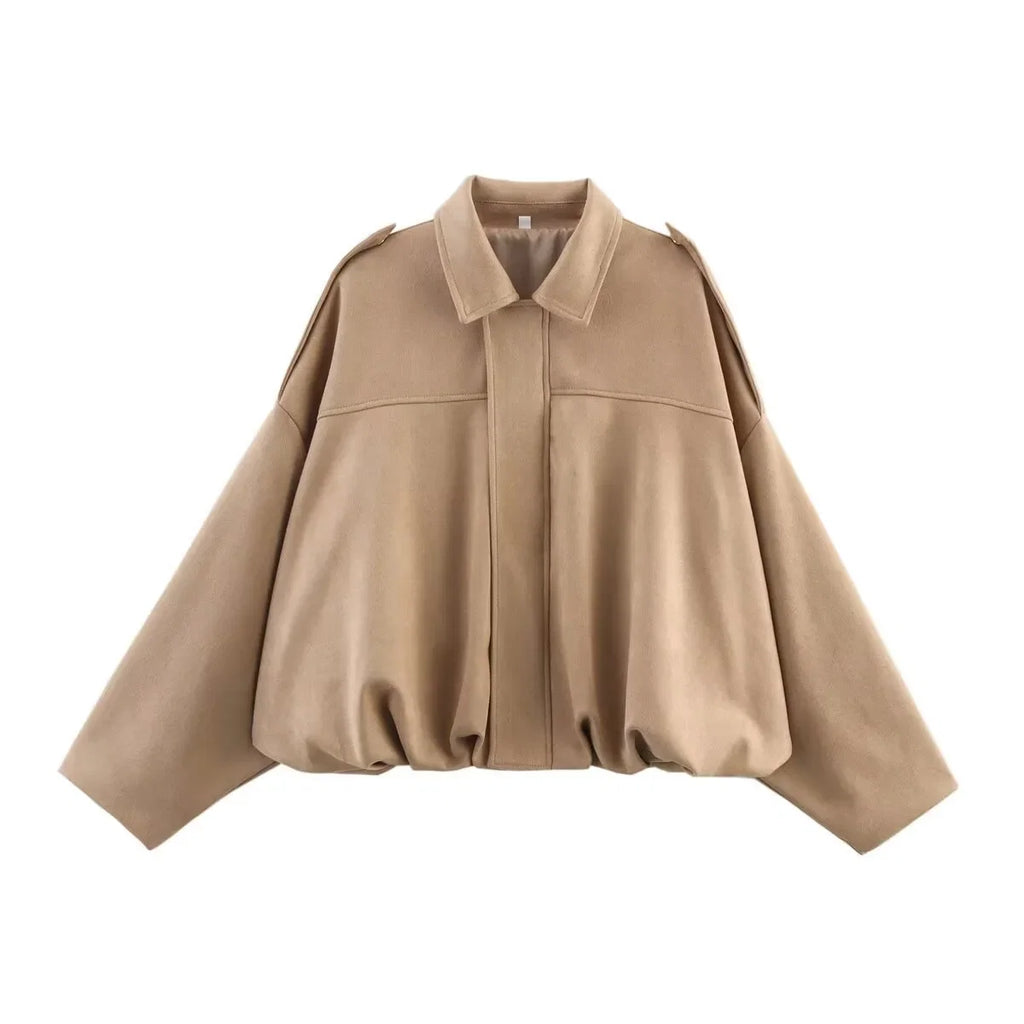 Oversized Suede-Like Zip Jacket - Leah Partow
