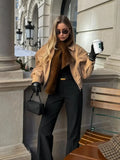 Retro Suede-Like Cropped Zip Jacket - Leah Partow