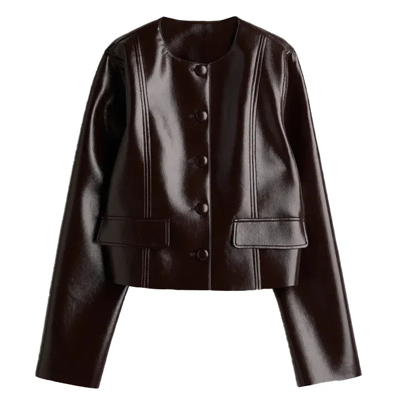 Glossy Cropped Utility Jacket - Leah Partow