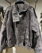 Leather-Look Snap-Front Moto Jacket - Leah Partow