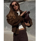 Cropped Utility Bomber Jacket - Leah Partow