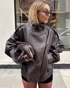 Faux Leather Moto Jacket - Leah Partow