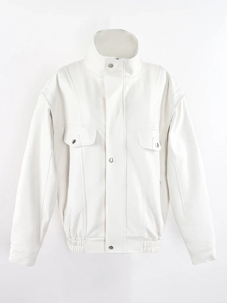 Oversized Faux Leather Utility Jacket - Leah Partow