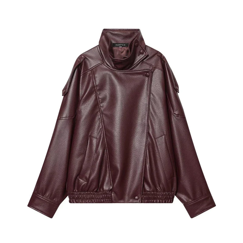 Faux Leather Moto Jacket - Leah Partow