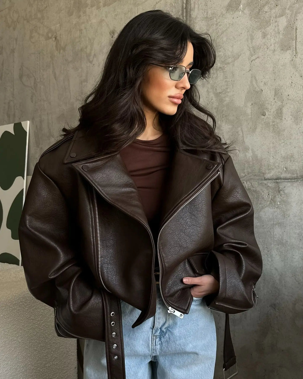 Vintage Belted Biker Jacket - Leah Partow