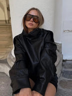 Faux Leather Moto Jacket - Leah Partow