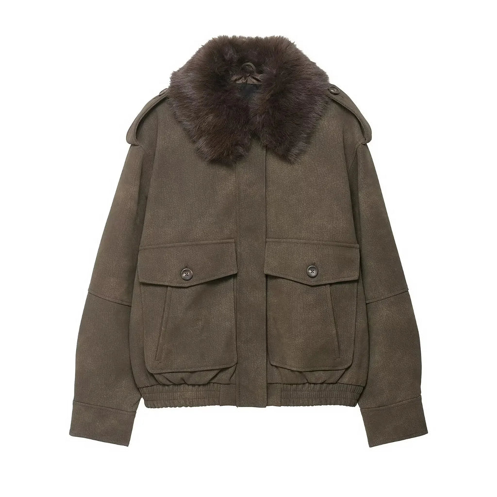 Suede-Like Utility Jacket - Leah Partow
