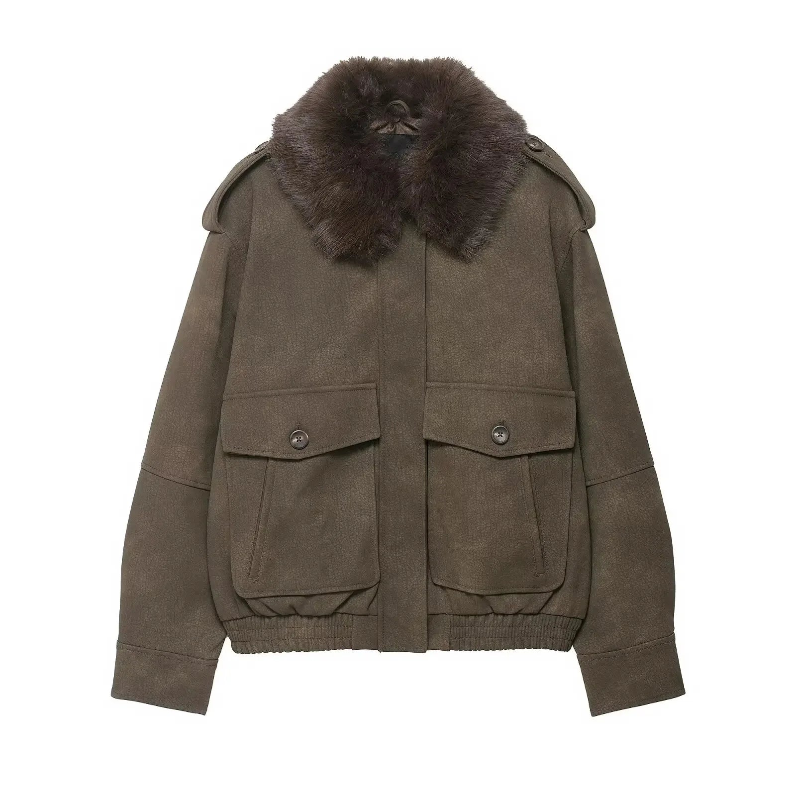Suede-Like Utility Jacket - Leah Partow