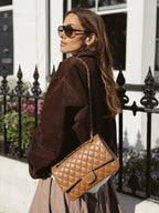 Deep Brown Suede-Like Bomber Jacket - Leah Partow
