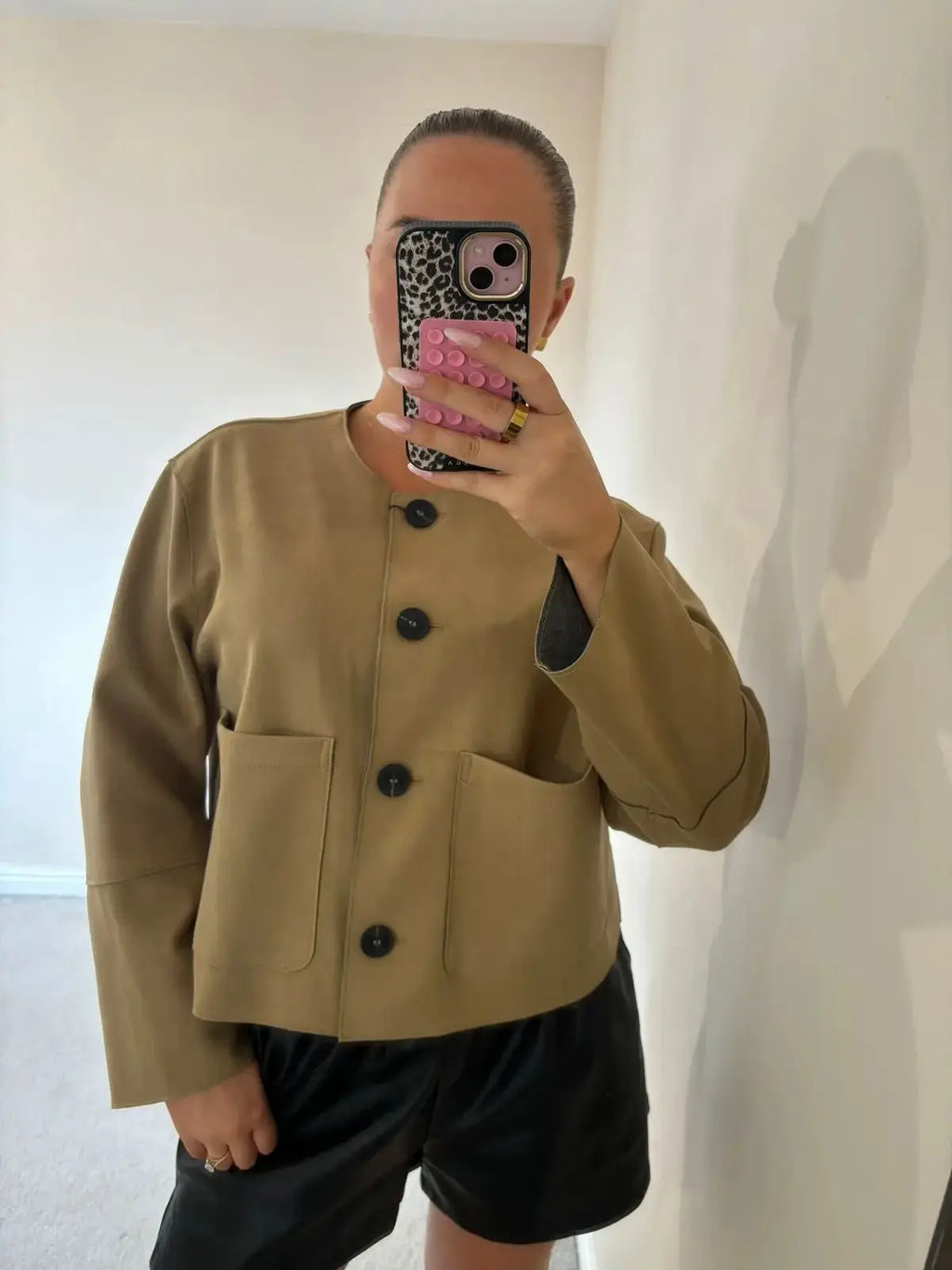 Suede-Like Cropped Jacket - Leah Partow
