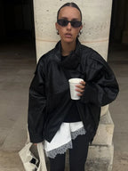Asymmetric Zip Bomber Jacket - Leah Partow