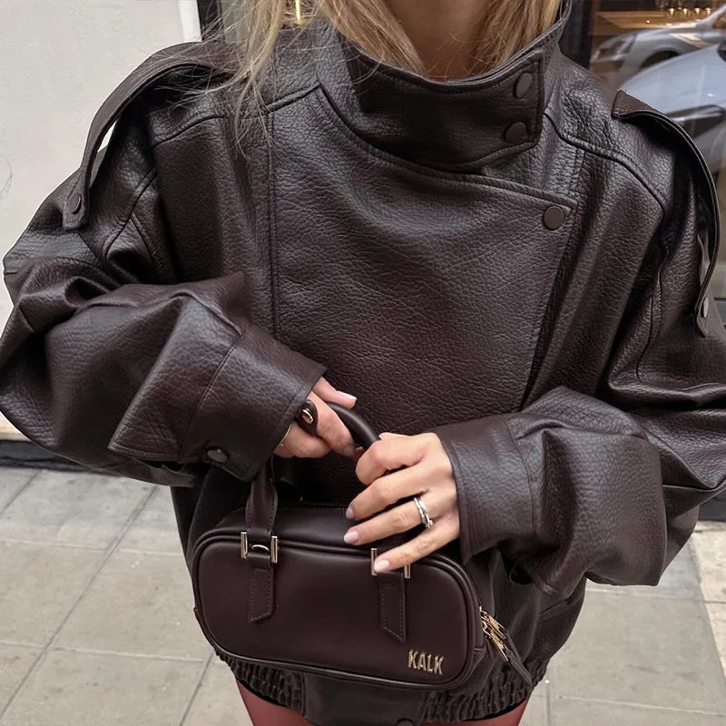 Faux Leather Moto Jacket - Leah Partow