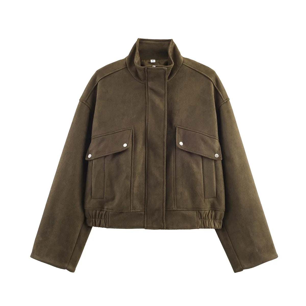 Suede-Effect Utility Bomber Jacket - Leah Partow