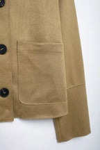 Suede-Like Cropped Jacket - Leah Partow