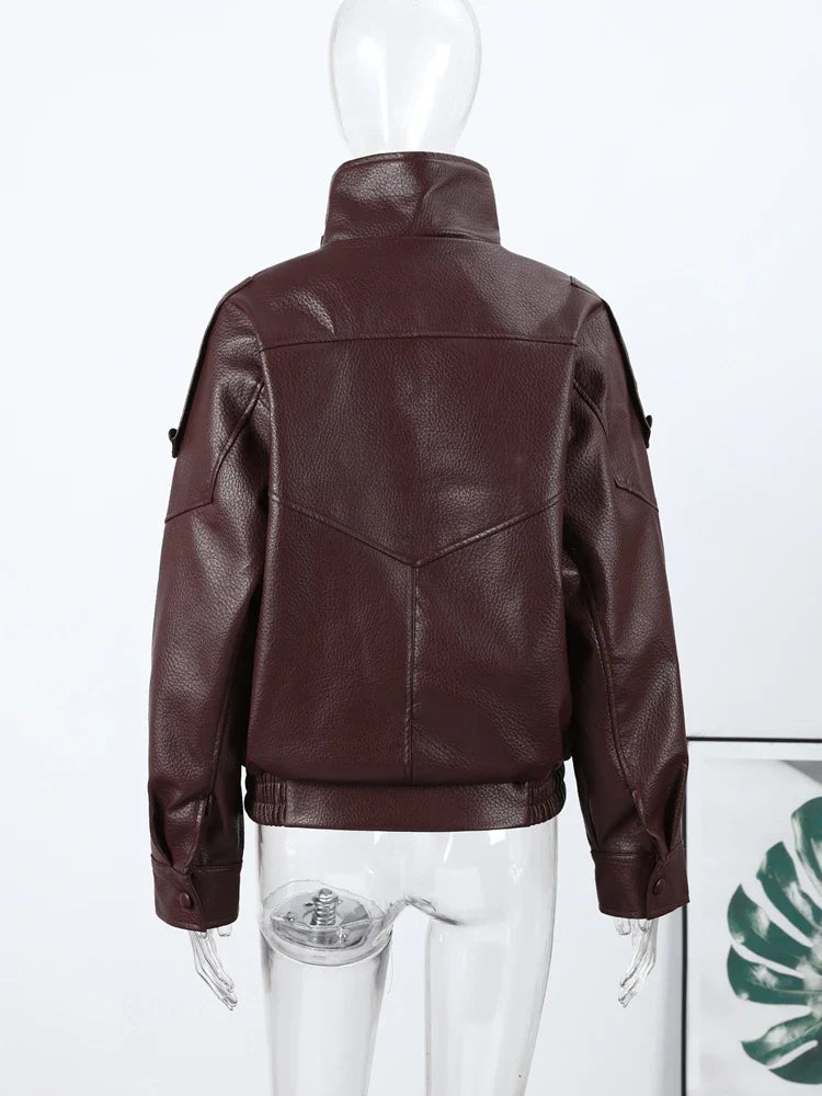 Faux Leather Moto Jacket - Leah Partow