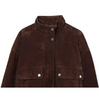 Brown Suede-Like Utility Jacket - Leah Partow