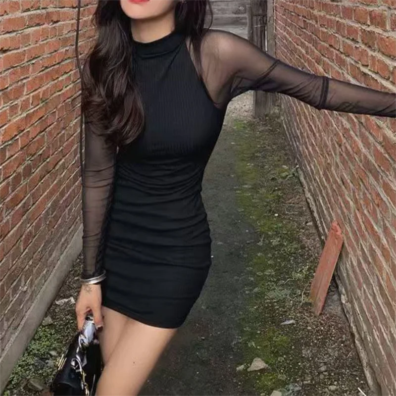 Sheer Mesh Ruched Bodycon Mini Dress - Leah Partow