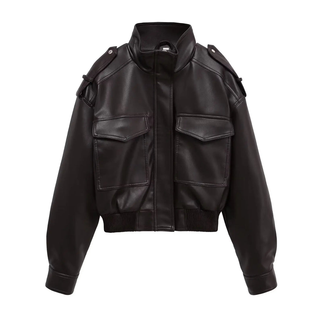 Cropped Utility Bomber Jacket - Leah Partow