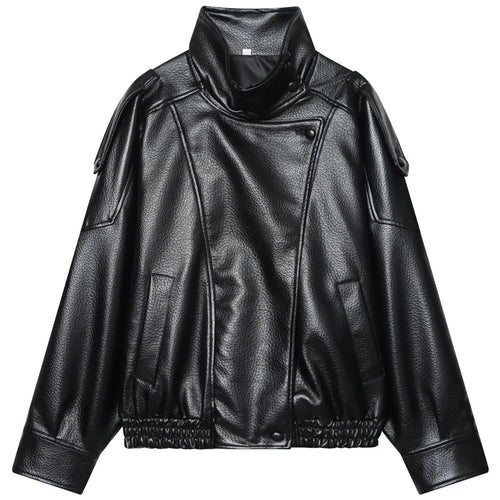 Cropped Faux Leather Bomber Jacket - Leah Partow